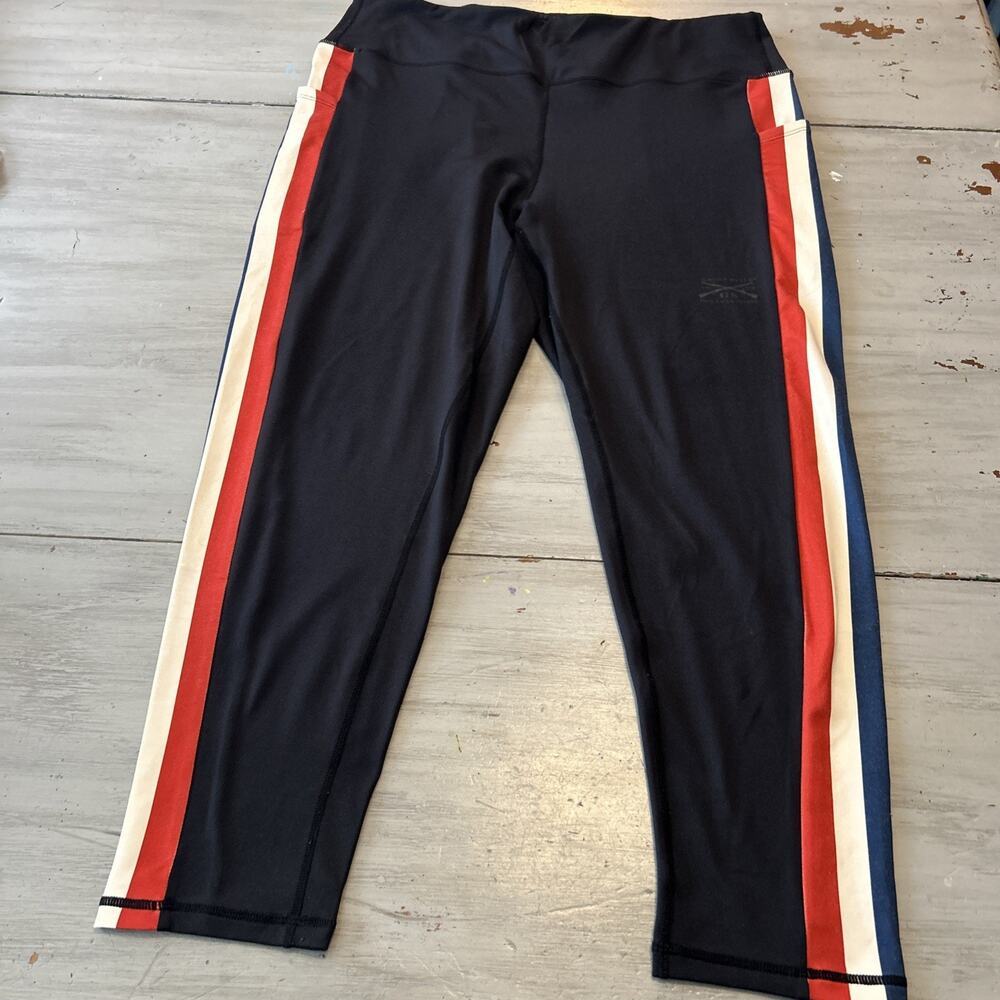 Grunt Style Black Red White Blue Stripe Legging Women’s Sz 2XL